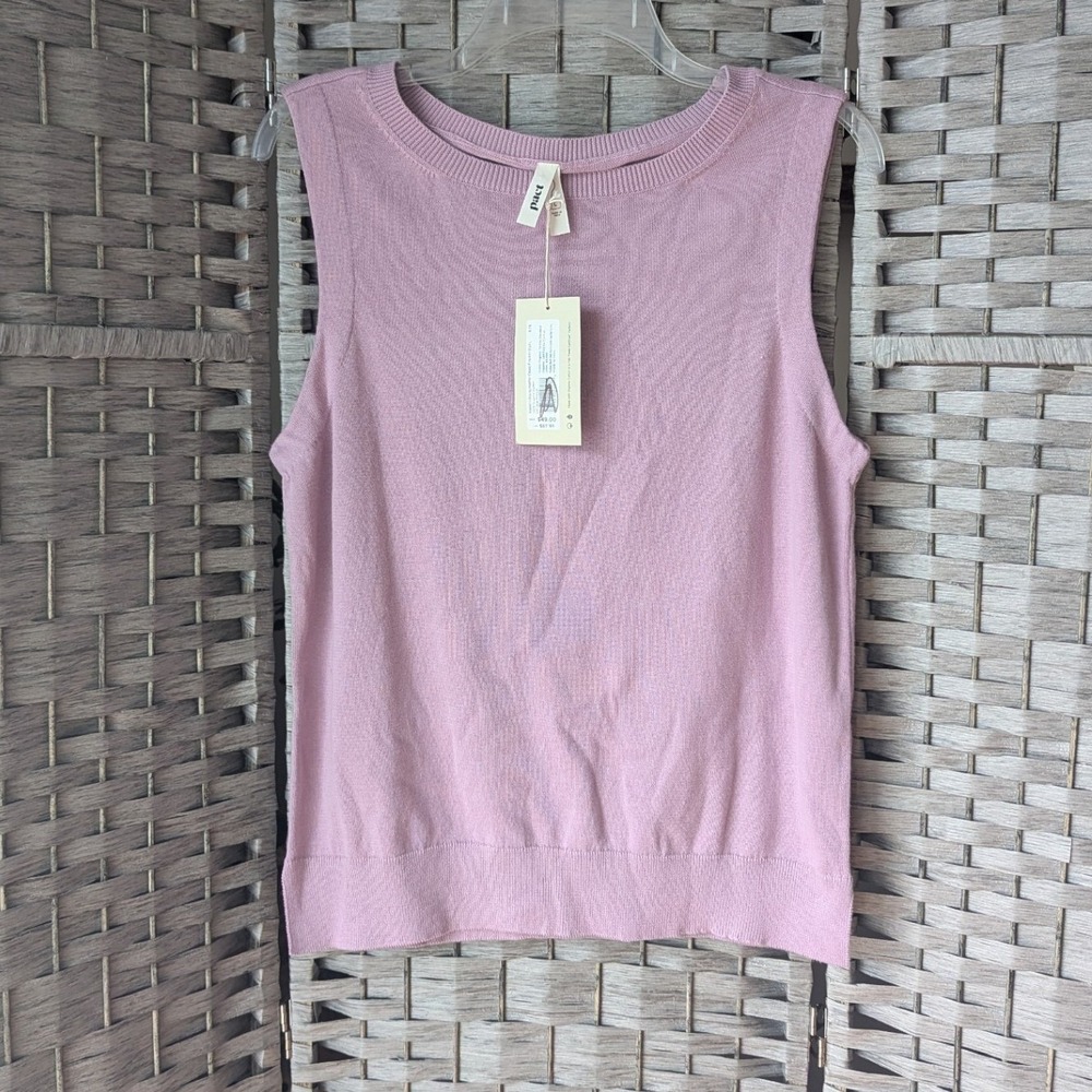 Pact Sweater Shell Lavender‎ Organic Cotton Sleeveless Knit Sz L NWT Minimalist